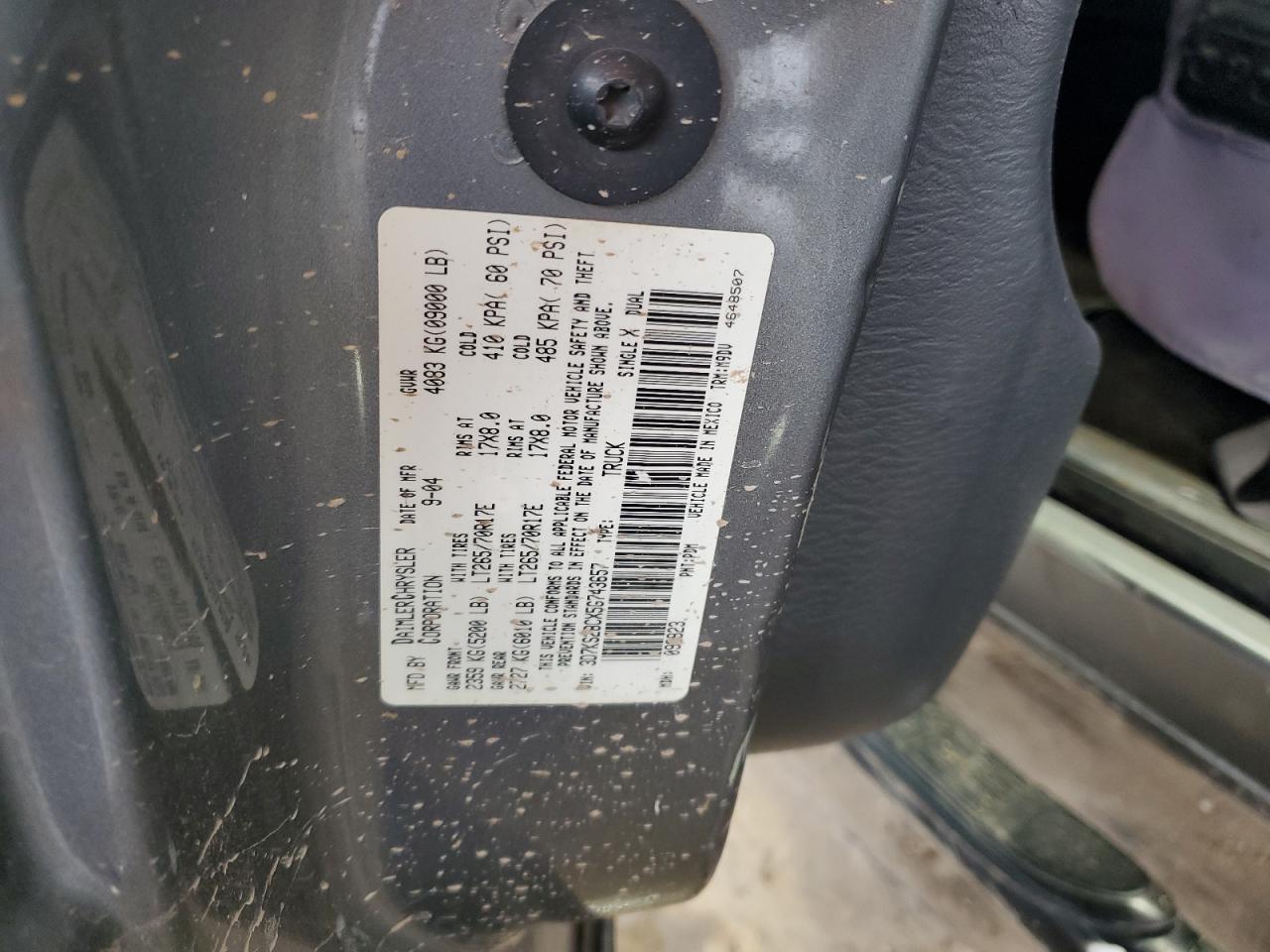 2005 Dodge Ram 2500 St VIN: 3D7KS28CX5G743657 Lot: 61663834