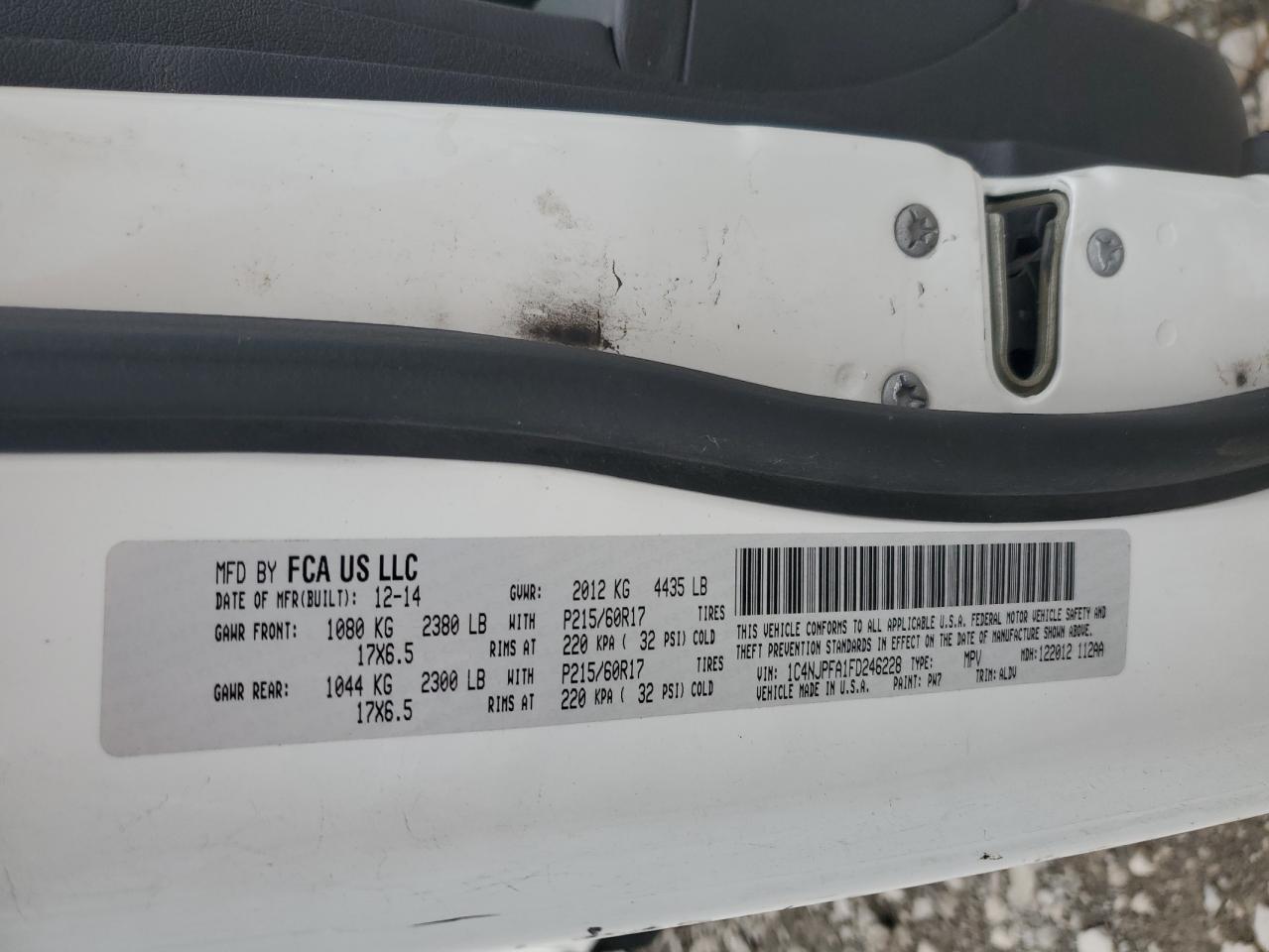 1C4NJPFA1FD246228 2015 Jeep Patriot Latitude