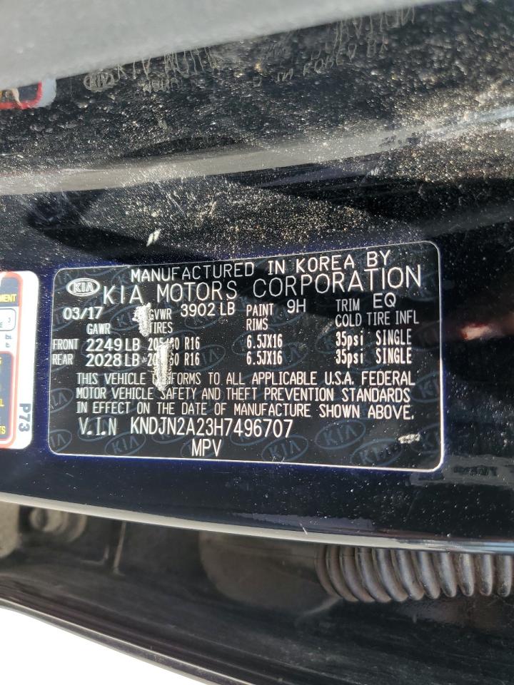 2017 Kia Soul VIN: KNDJN2A23H7496707 Lot: 64516524