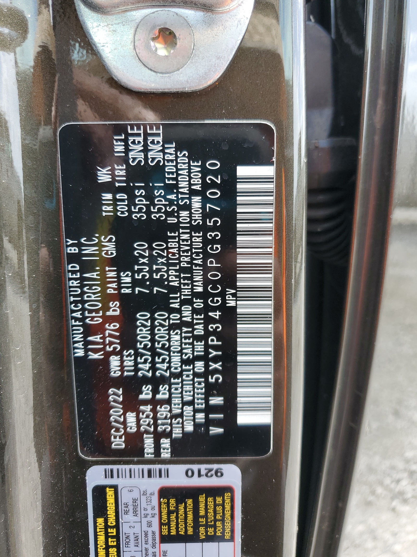 5XYP34GC0PG357020 2023 Kia Telluride Ex