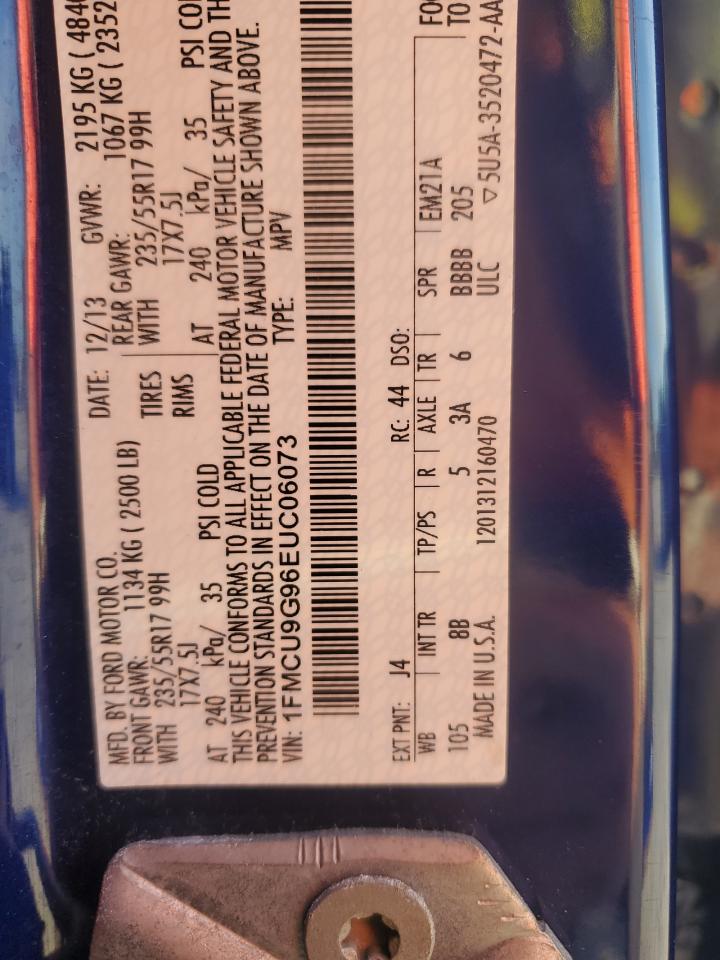 2014 Ford Escape Se VIN: 1FMCU9G96EUC06073 Lot: 64751984