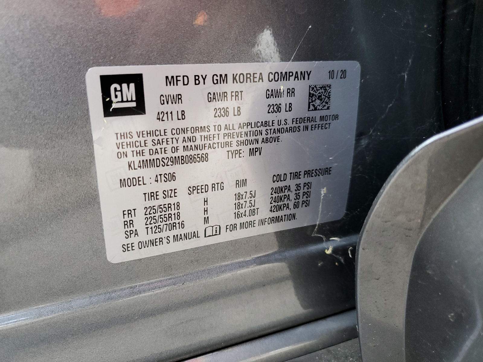 KL4MMDS29MB086568 2021 Buick Encore Gx Select