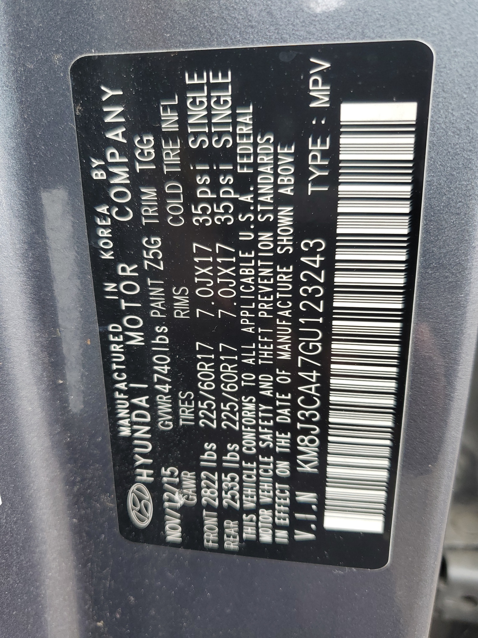 KM8J3CA47GU123243 2016 Hyundai Tucson Limited