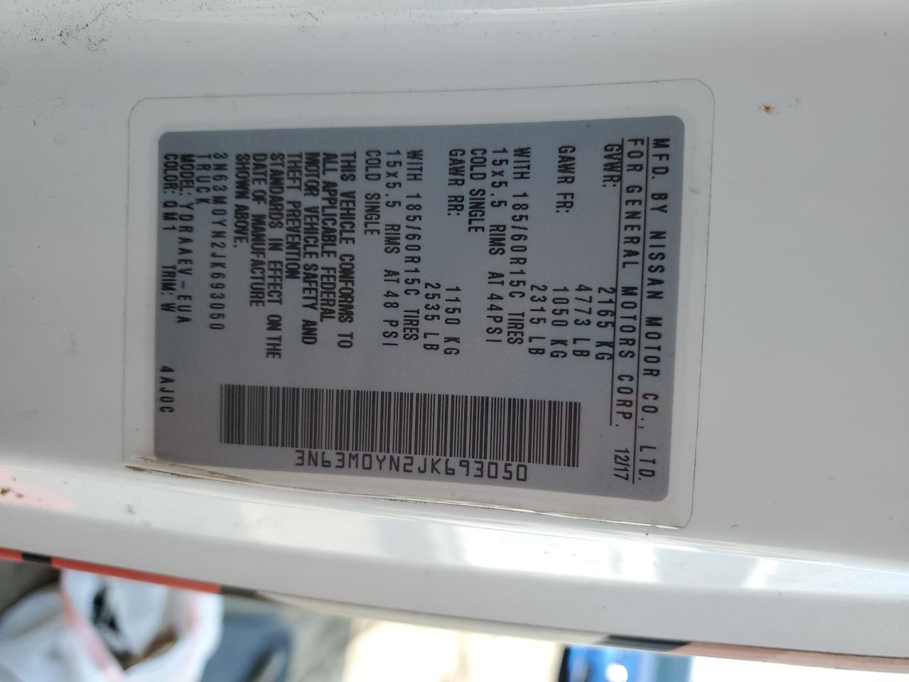 2018 Chevrolet City Express Ls VIN: 3N63M0YN2JK693050 Lot: 64439884