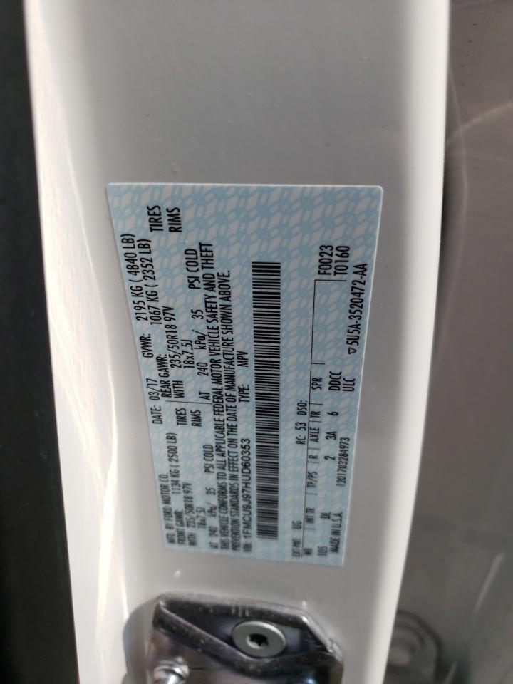 2017 Ford Escape Titanium VIN: 1FMCU9J97HUD60353 Lot: 64814334