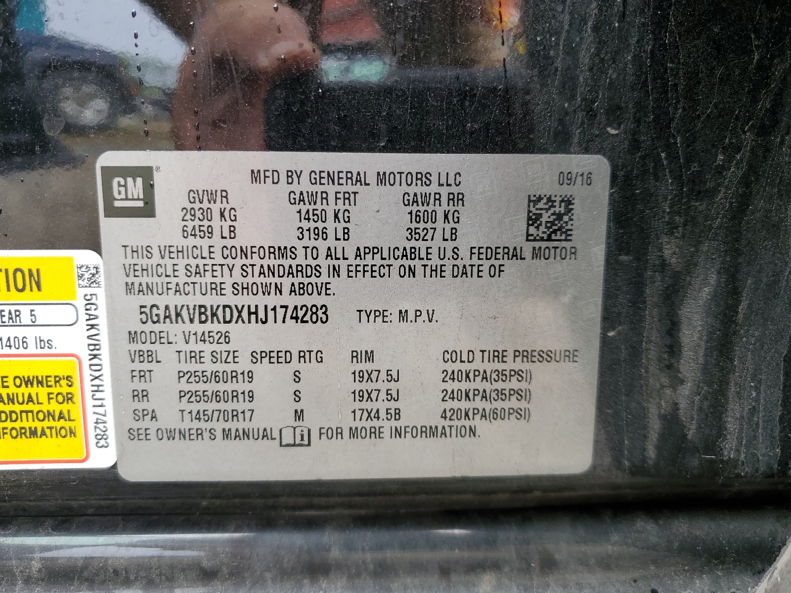 5GAKVBKDXHJ174283 2017 Buick Enclave