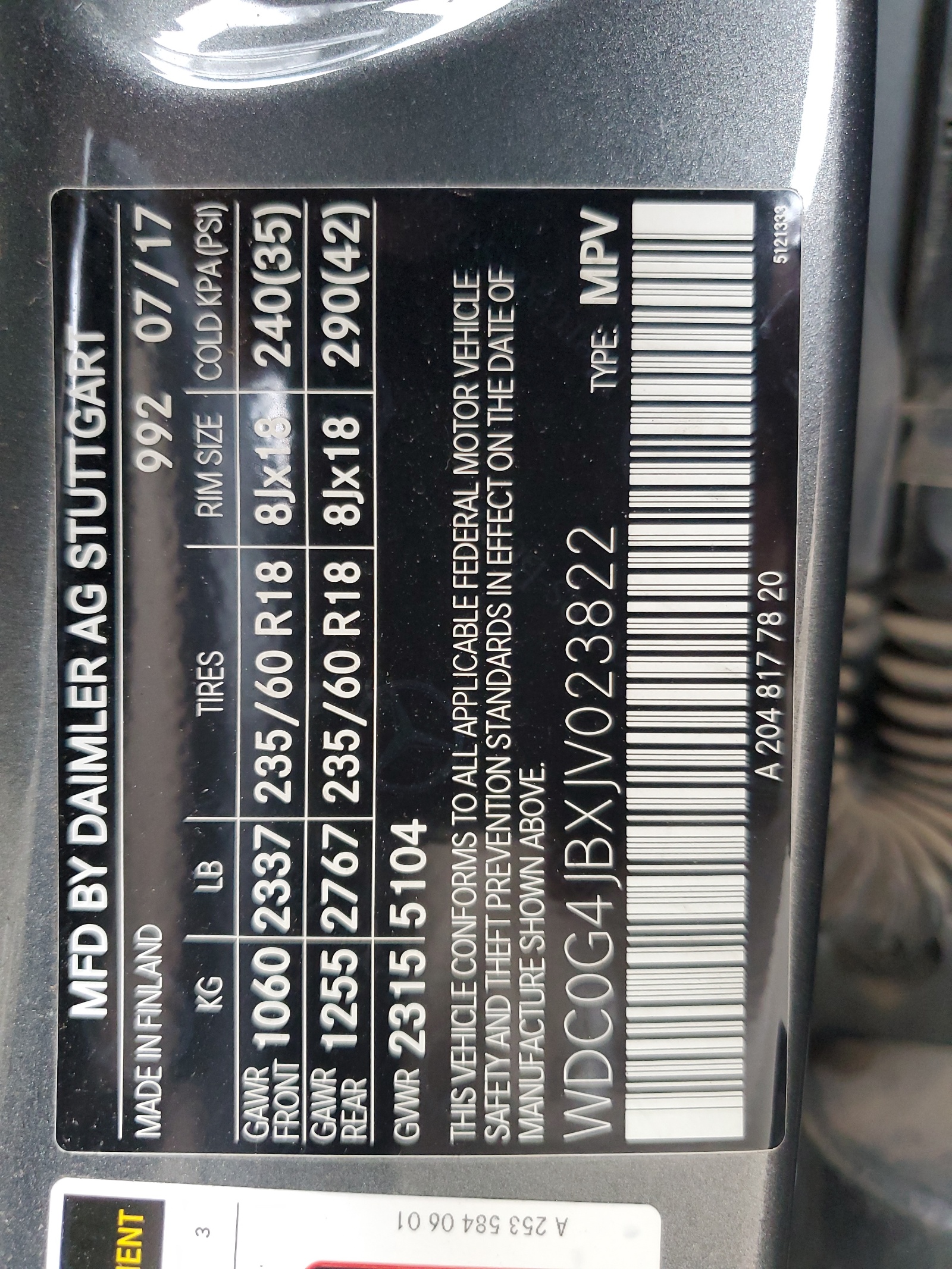 WDC0G4JBXJV023822 2018 Mercedes-Benz Glc 300