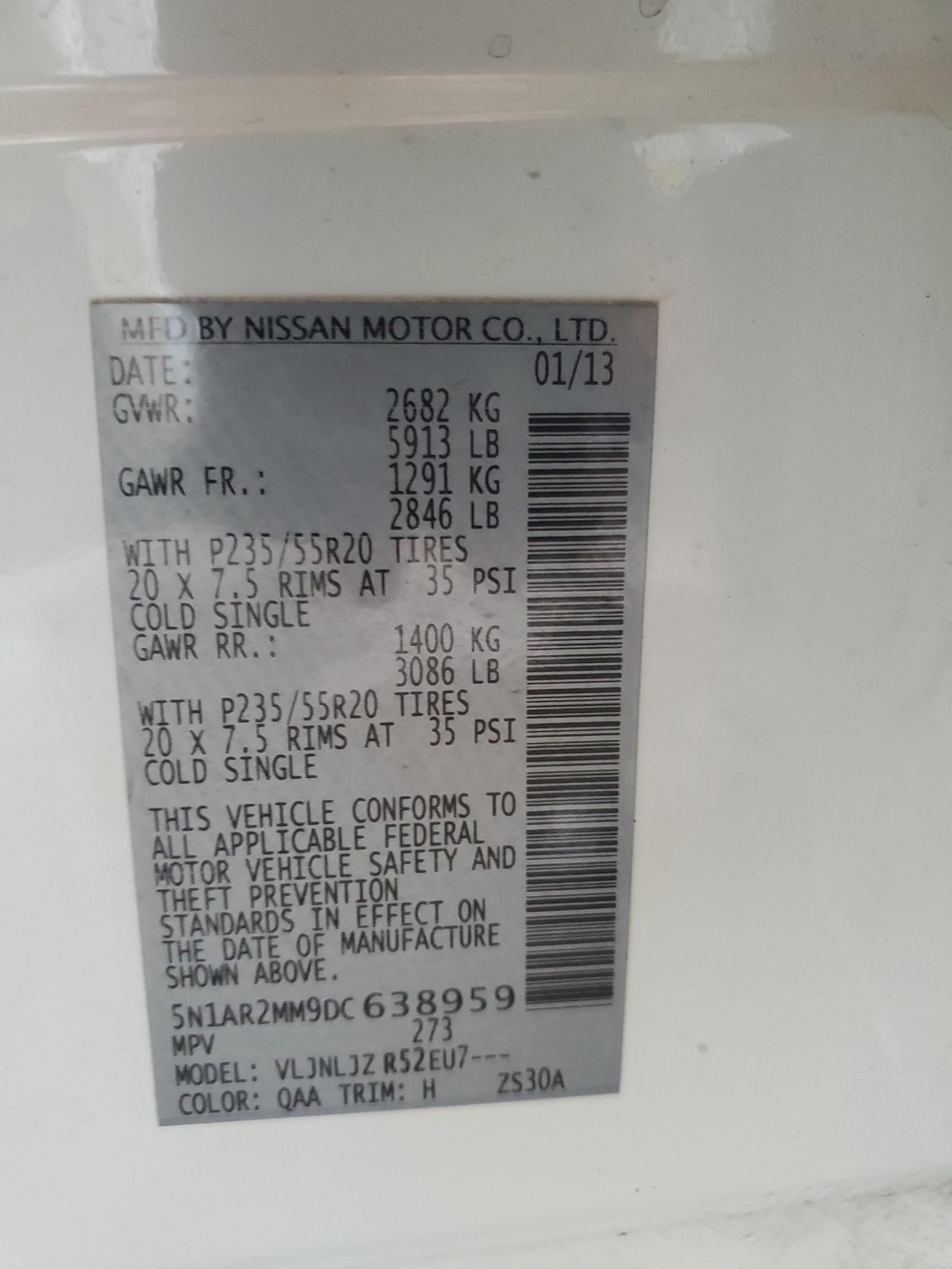 5N1AR2MM9DC638959 2013 Nissan Pathfinder S