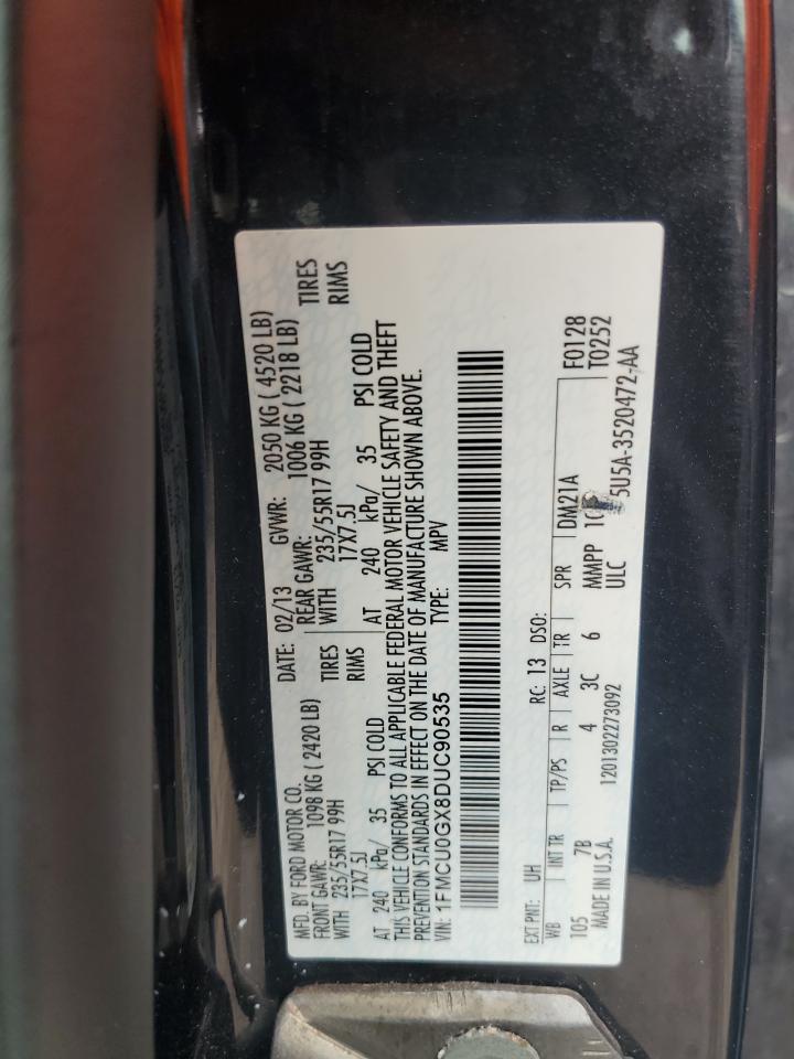 2013 Ford Escape Se VIN: 1FMCU0GX8DUC90535 Lot: 64063774