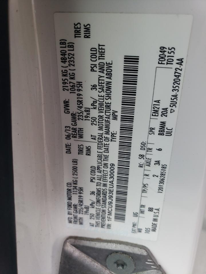 2014 Ford Escape Titanium VIN: 1FMCU9J93EUA30009 Lot: 64113004