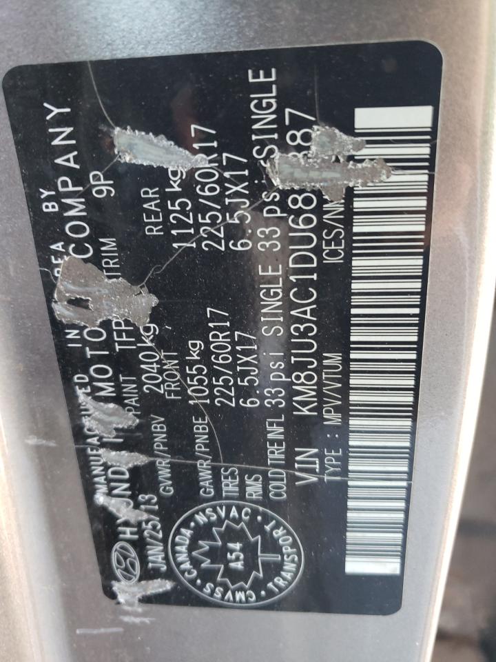 2013 Hyundai Tucson Gls VIN: KM8JU3AC1DU687387 Lot: 64011114