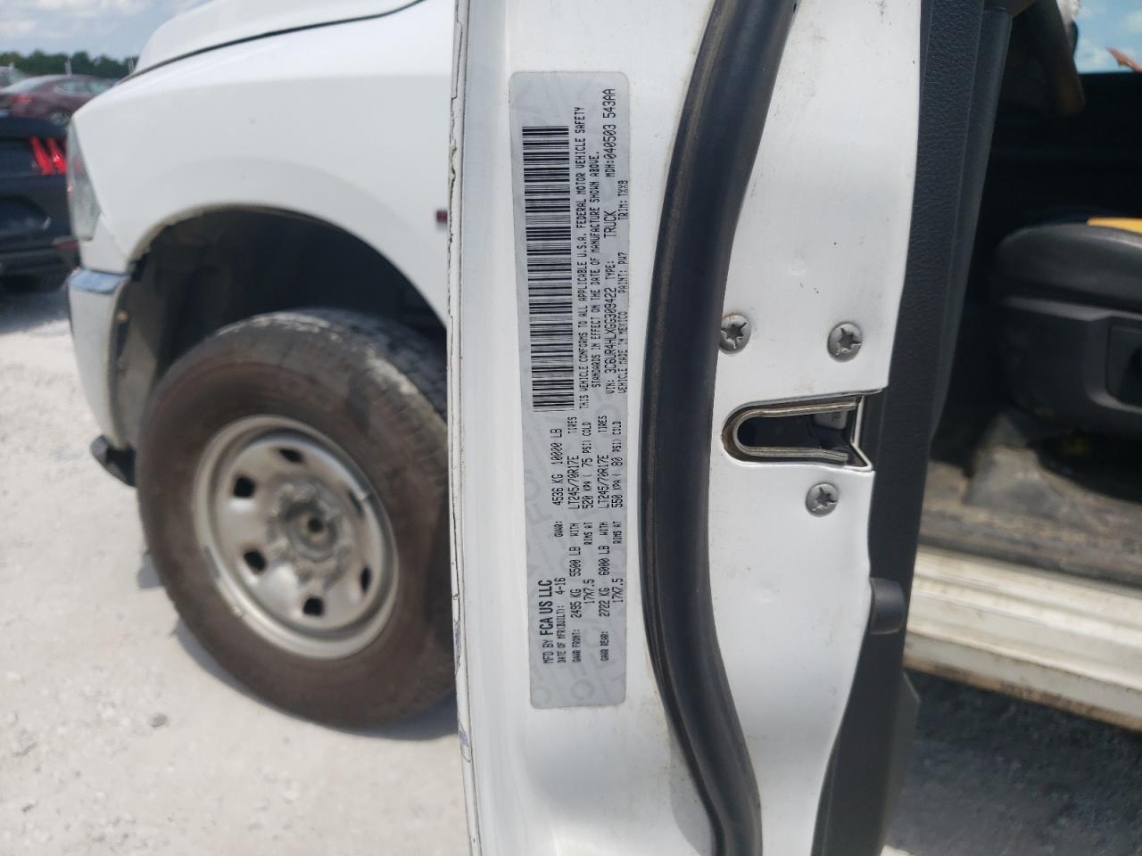 2016 Ram 2500 St VIN: 3C6UR4HLXGG309422 Lot: 64858284