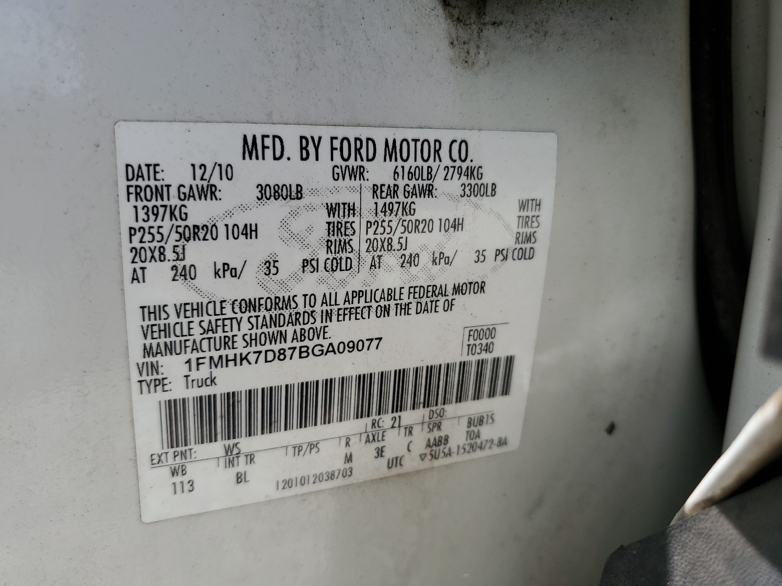 1FMHK7D87BGA09077 2011 Ford Explorer Xlt