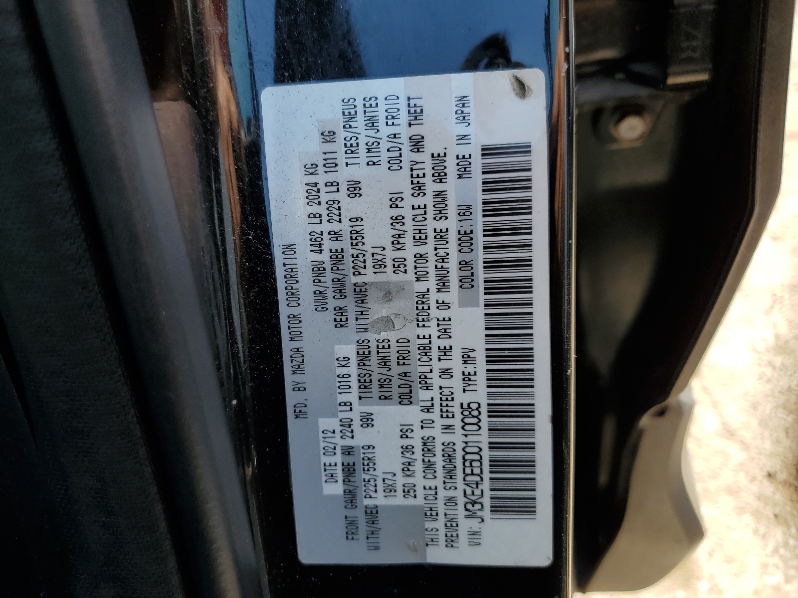 JM3KE4DE6D0110085 2013 Mazda Cx-5 Gt