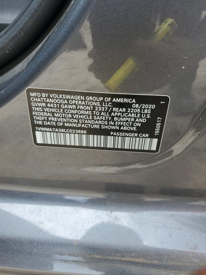 2020 Volkswagen Passat R-Line VIN: 1VWMA7A38LC023686 Lot: 63959914