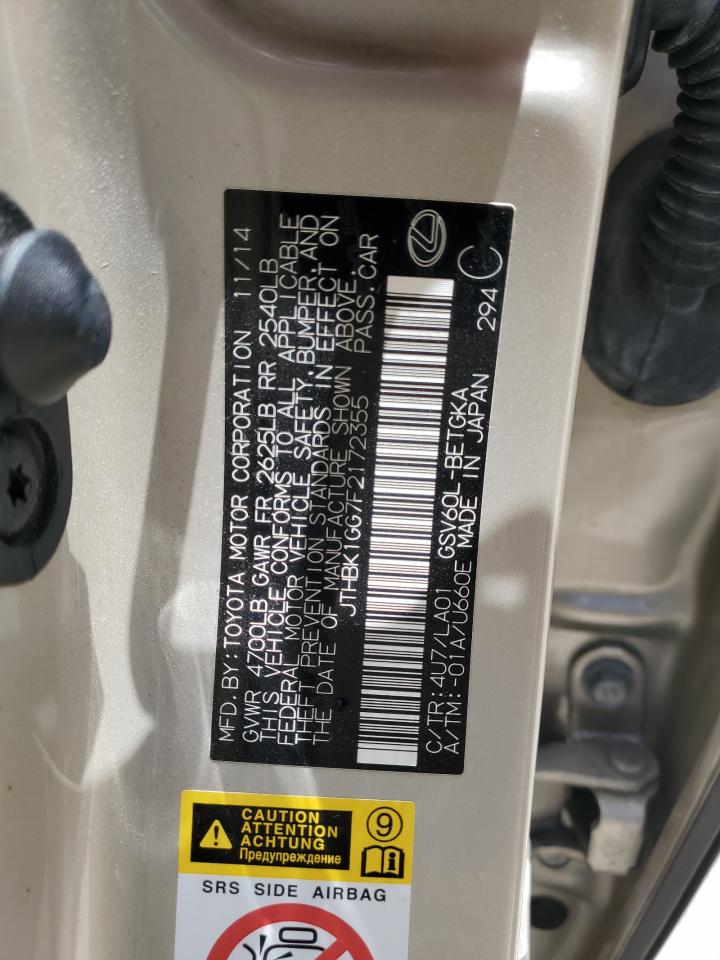 2015 Lexus Es 350 VIN: JTHBK1GG7F2172355 Lot: 61691964