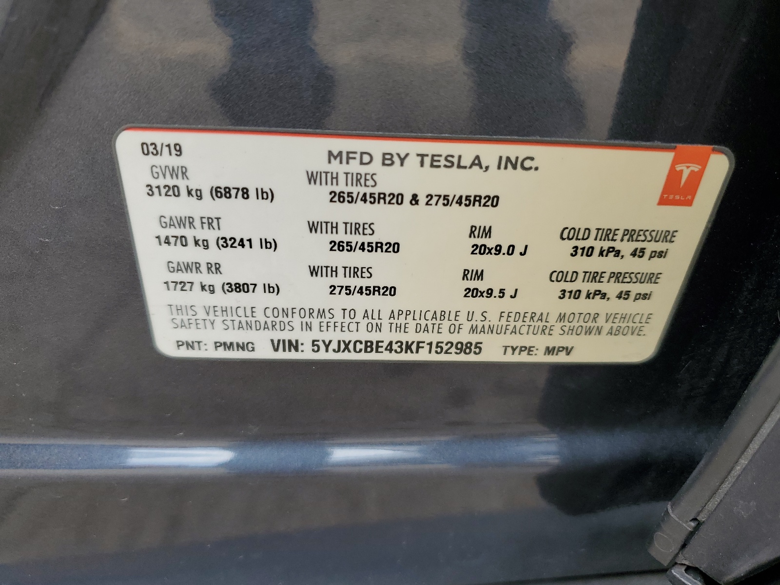 5YJXCBE43KF152985 2019 Tesla Model X P100D