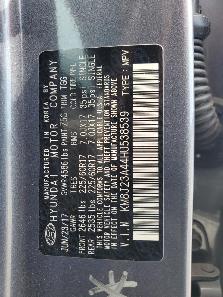 2017 Hyundai Tucson Se VIN: KM8J23A44HU538539 Lot: 61640114