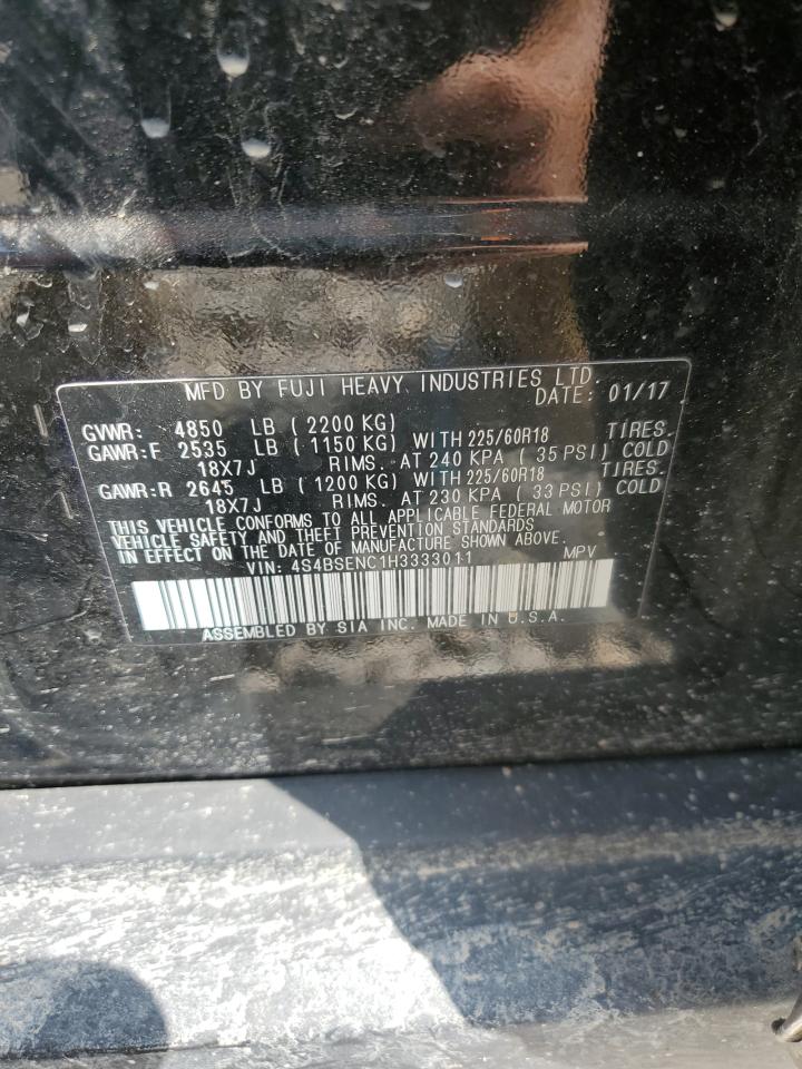 2017 Subaru Outback 3.6R Limited VIN: 4S4BSENC1H3333011 Lot: 62632784