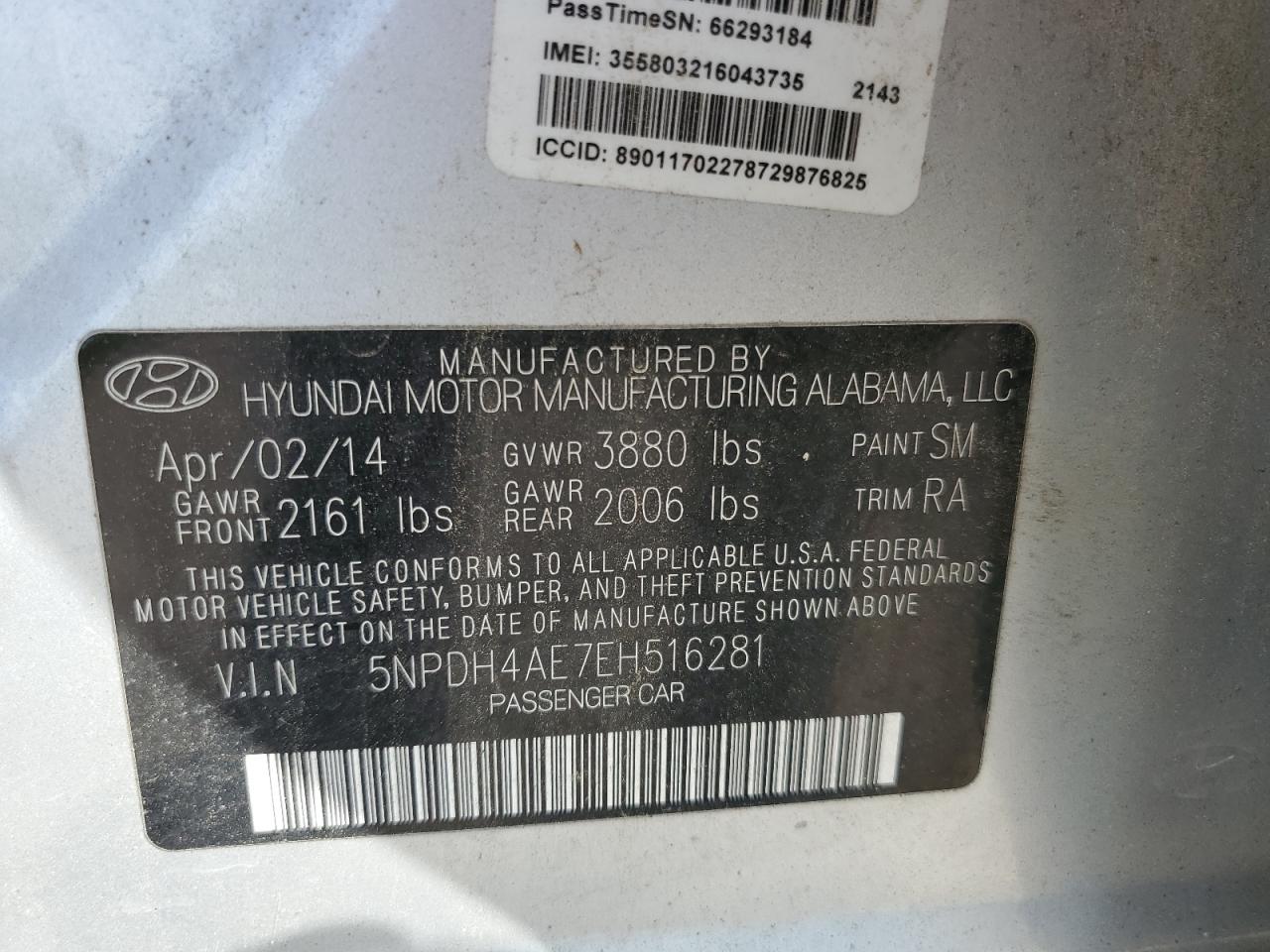 5NPDH4AE7EH516281 2014 Hyundai Elantra Se