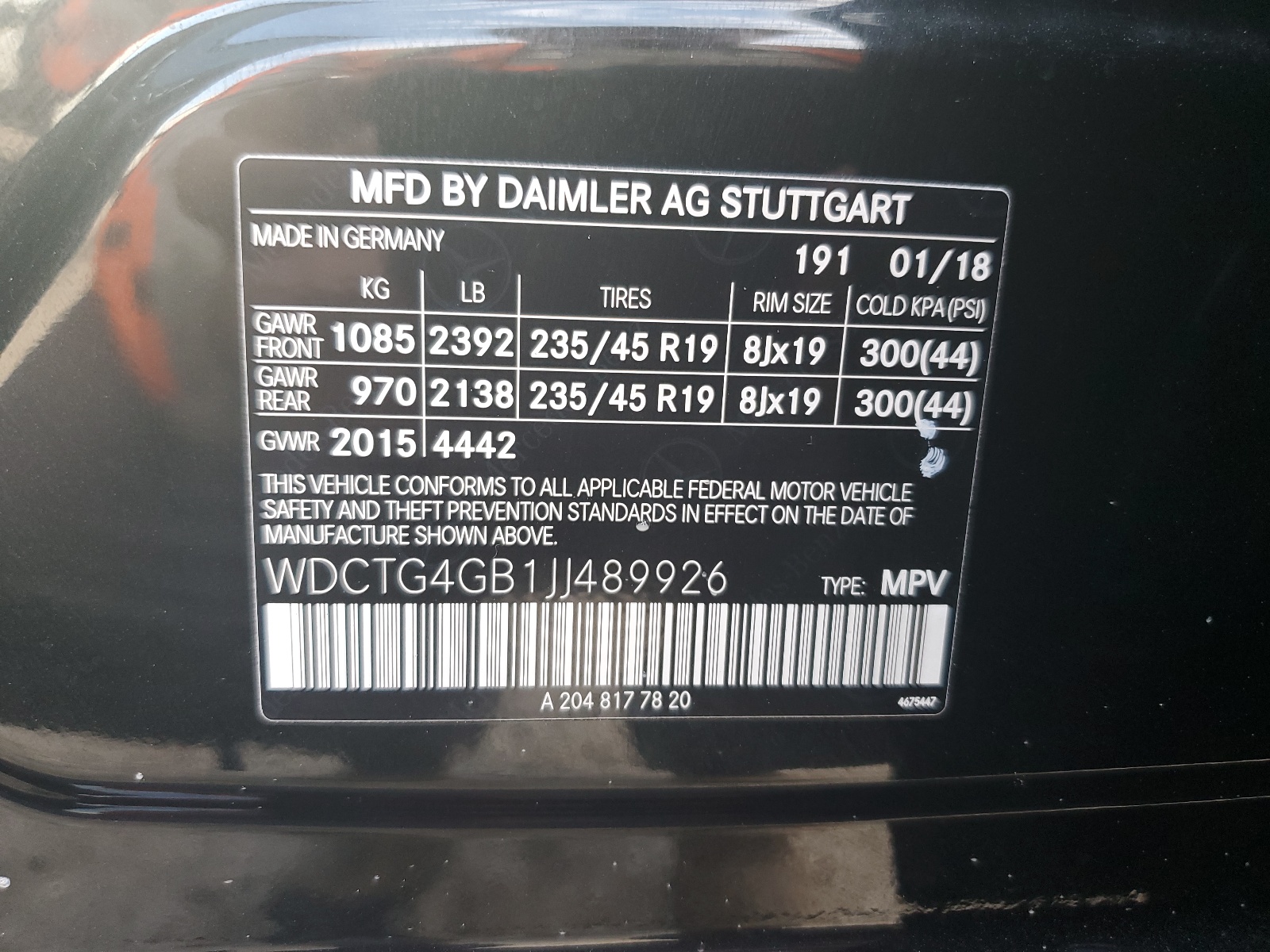 WDCTG4GB1JJ489926 2018 Mercedes-Benz Gla 250 4Matic