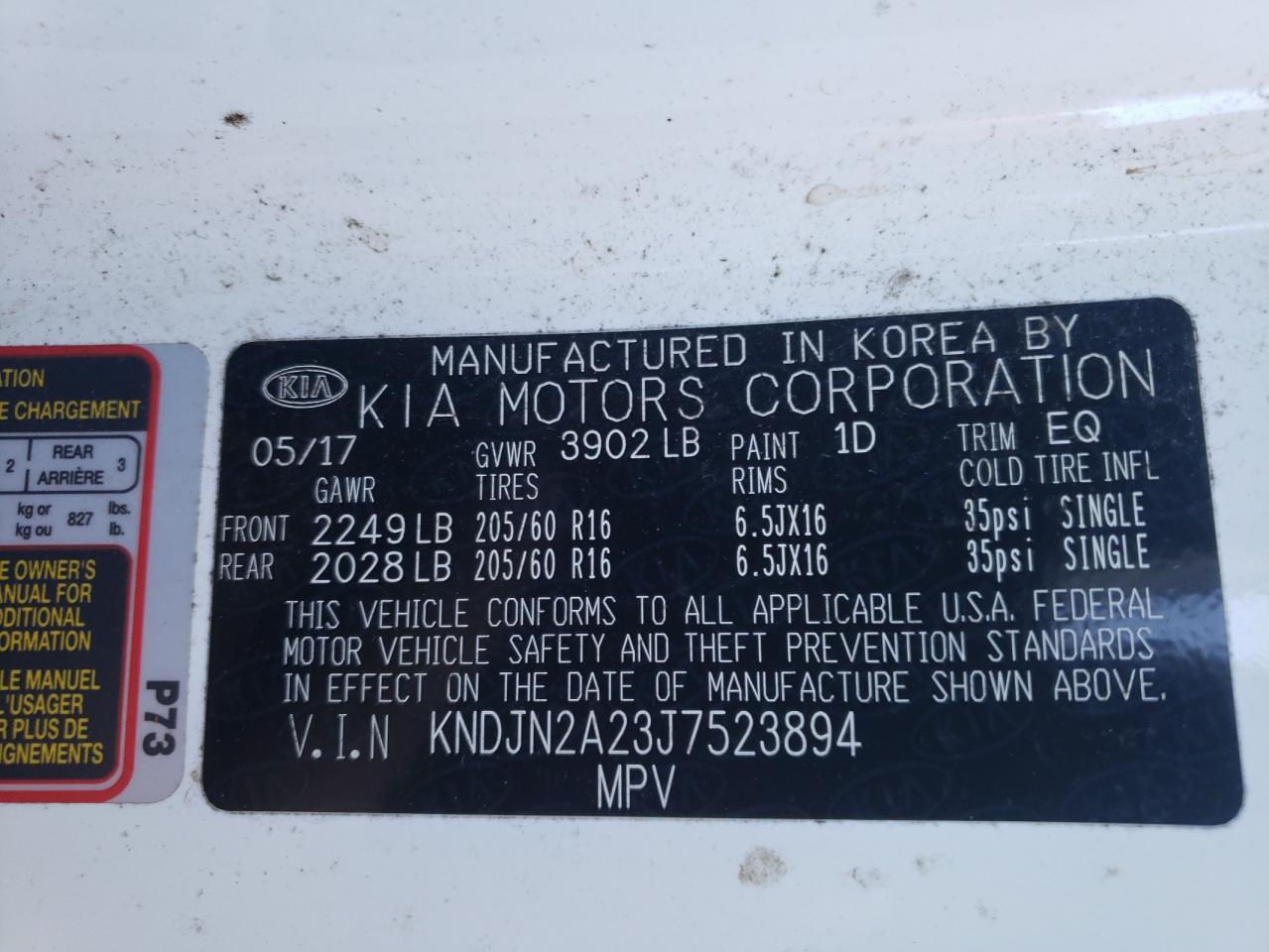 2018 Kia Soul VIN: KNDJN2A23J7523894 Lot: 61788894