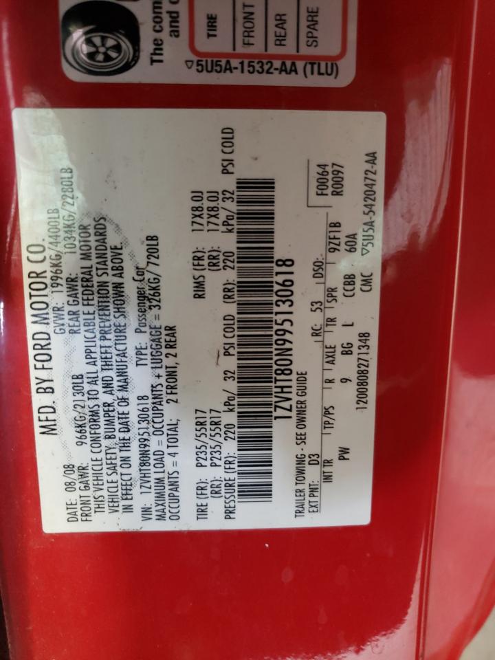 2009 Ford Mustang VIN: 1ZVHT80N995130618 Lot: 61659984