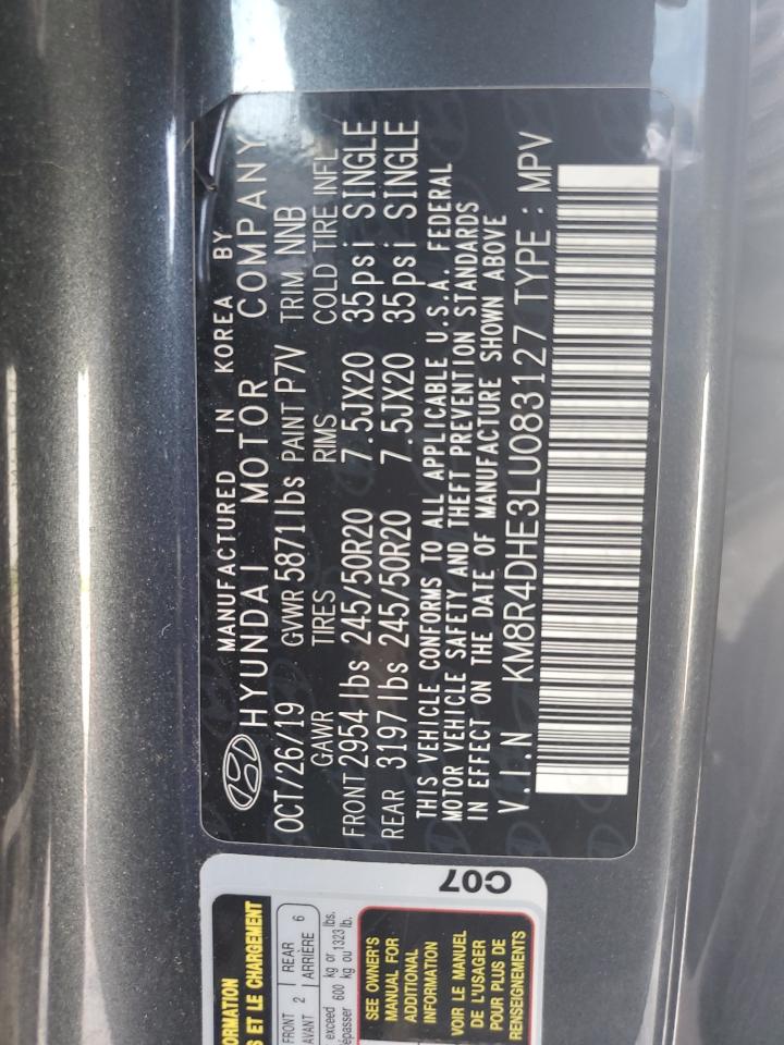 KM8R4DHE3LU083127 2020 Hyundai Palisade Sel