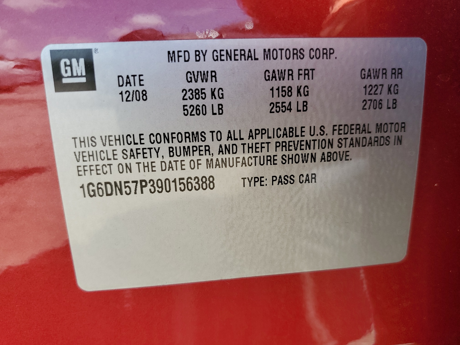 1G6DN57P390156388 2009 Cadillac Cts-V