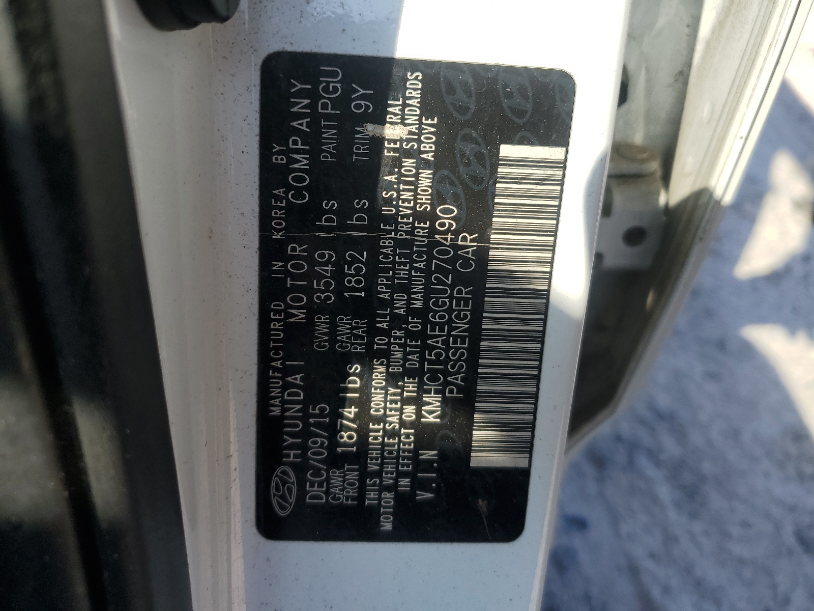 KMHCT5AE6GU270490 2016 Hyundai Accent Se