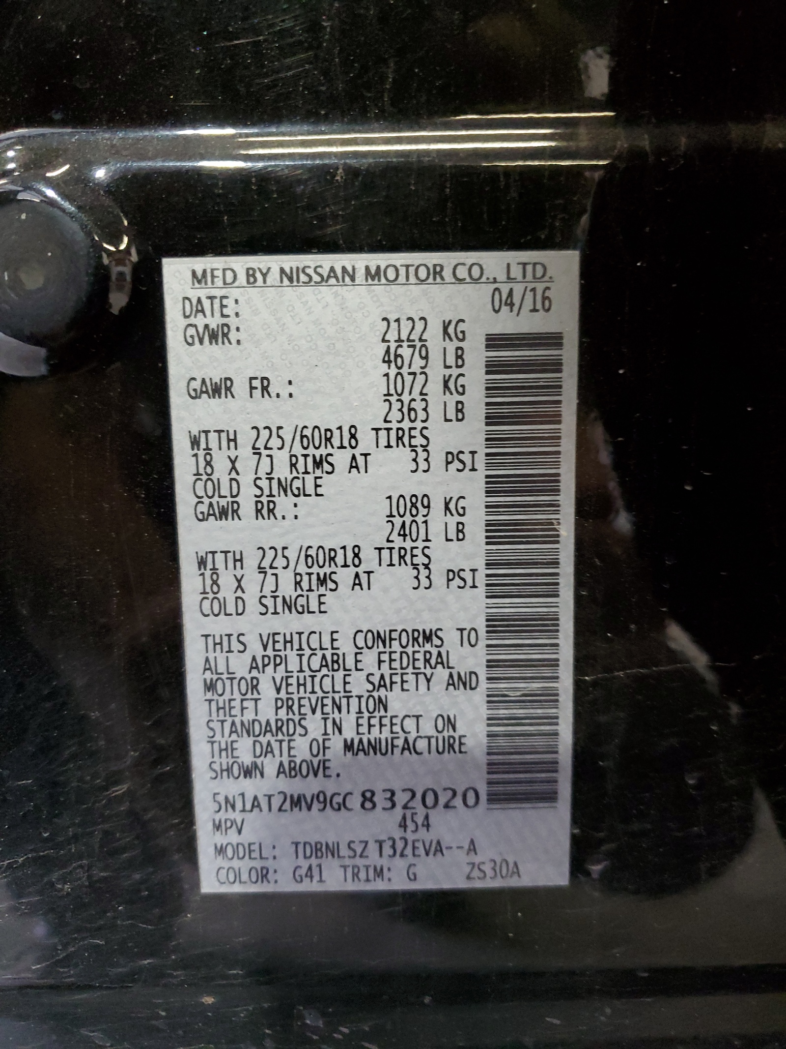 5N1AT2MV9GC832020 2016 Nissan Rogue S