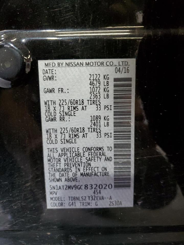 2016 Nissan Rogue S VIN: 5N1AT2MV9GC832020 Lot: 63724664