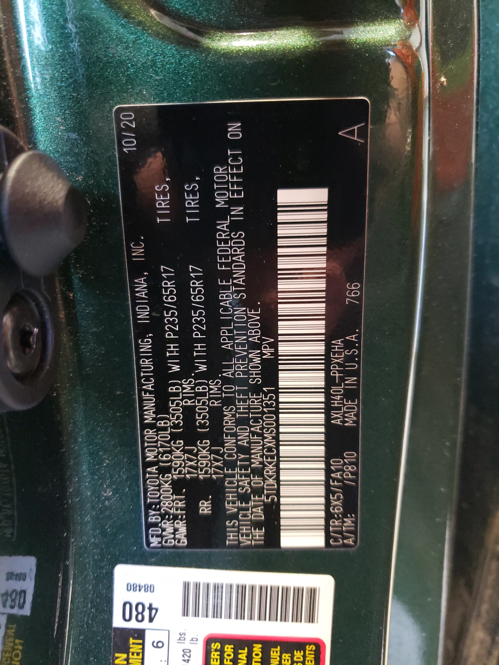 5TDKRKECXMS001351 2021 Toyota Sienna Le