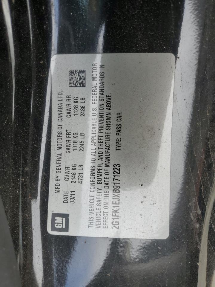 2011 Chevrolet Camaro 2Ss VIN: 2G1FK1EJXB9171223 Lot: 62145804