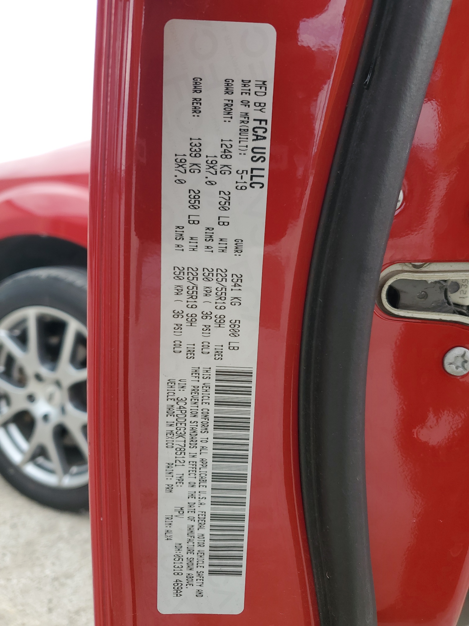 3C4PDDEG3KT785121 2019 Dodge Journey Gt