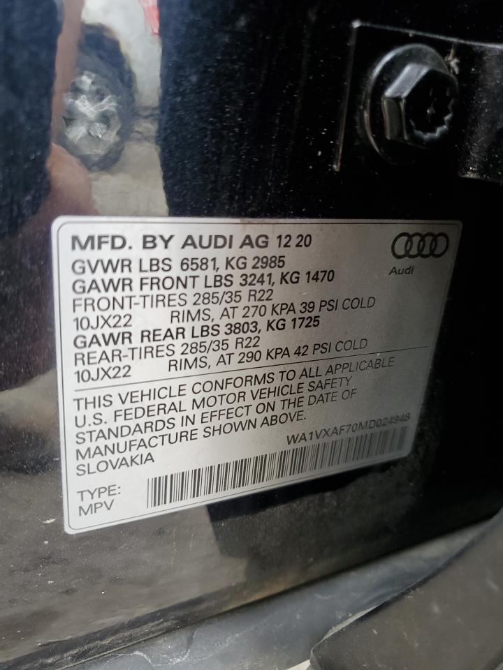 2021 Audi Q7 Prestige VIN: WA1VXAF70MD024948 Lot: 63700754