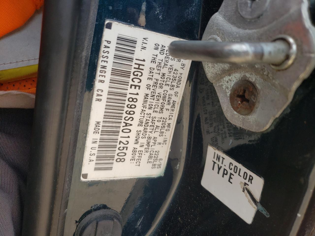 1995 Honda Accord Ex VIN: 1HGCE1899SA012508 Lot: 61730094