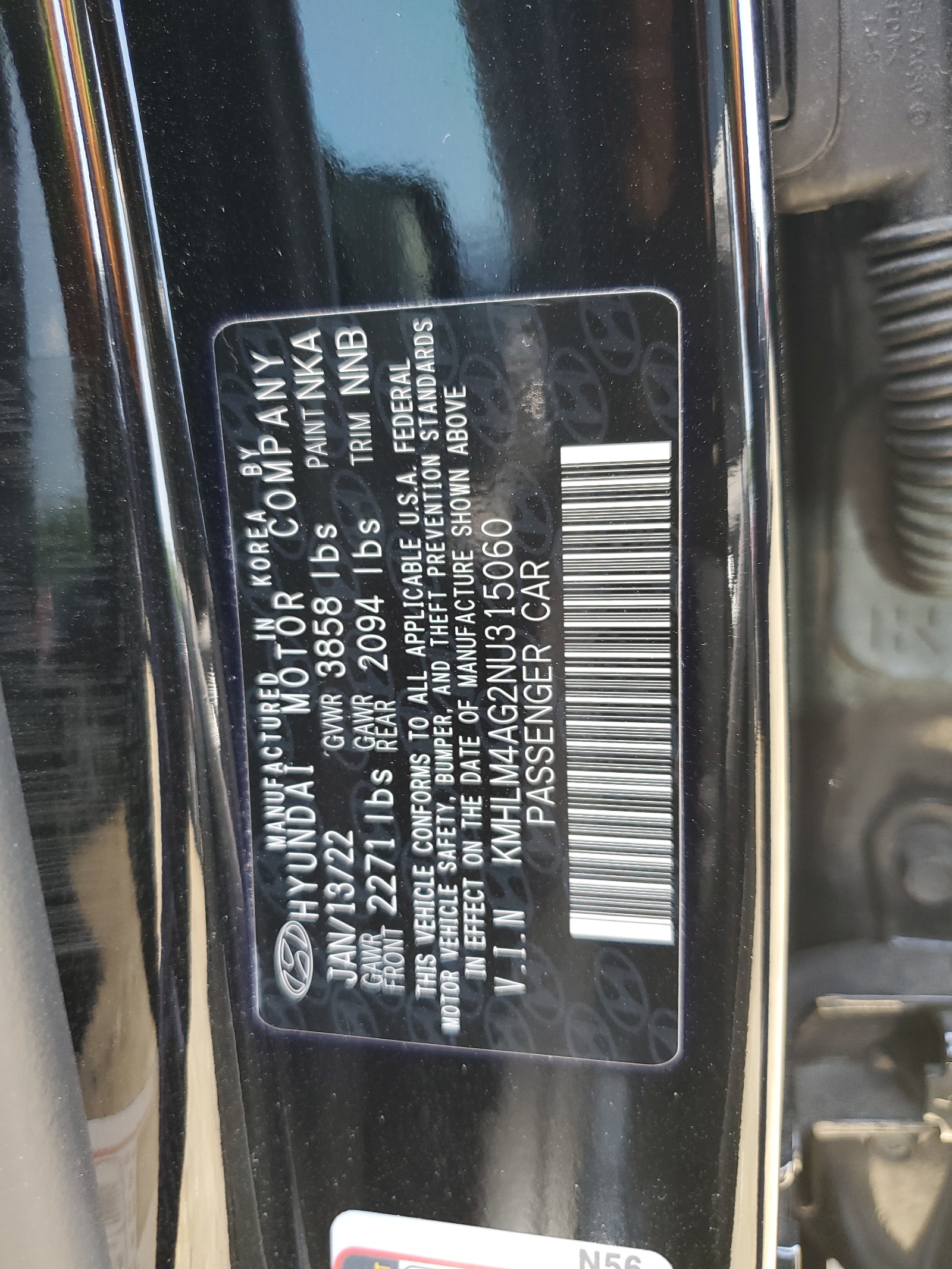 KMHLM4AG2NU315060 2022 Hyundai Elantra Sel