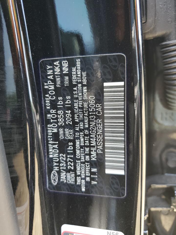 2022 Hyundai Elantra Sel VIN: KMHLM4AG2NU315060 Lot: 63112574