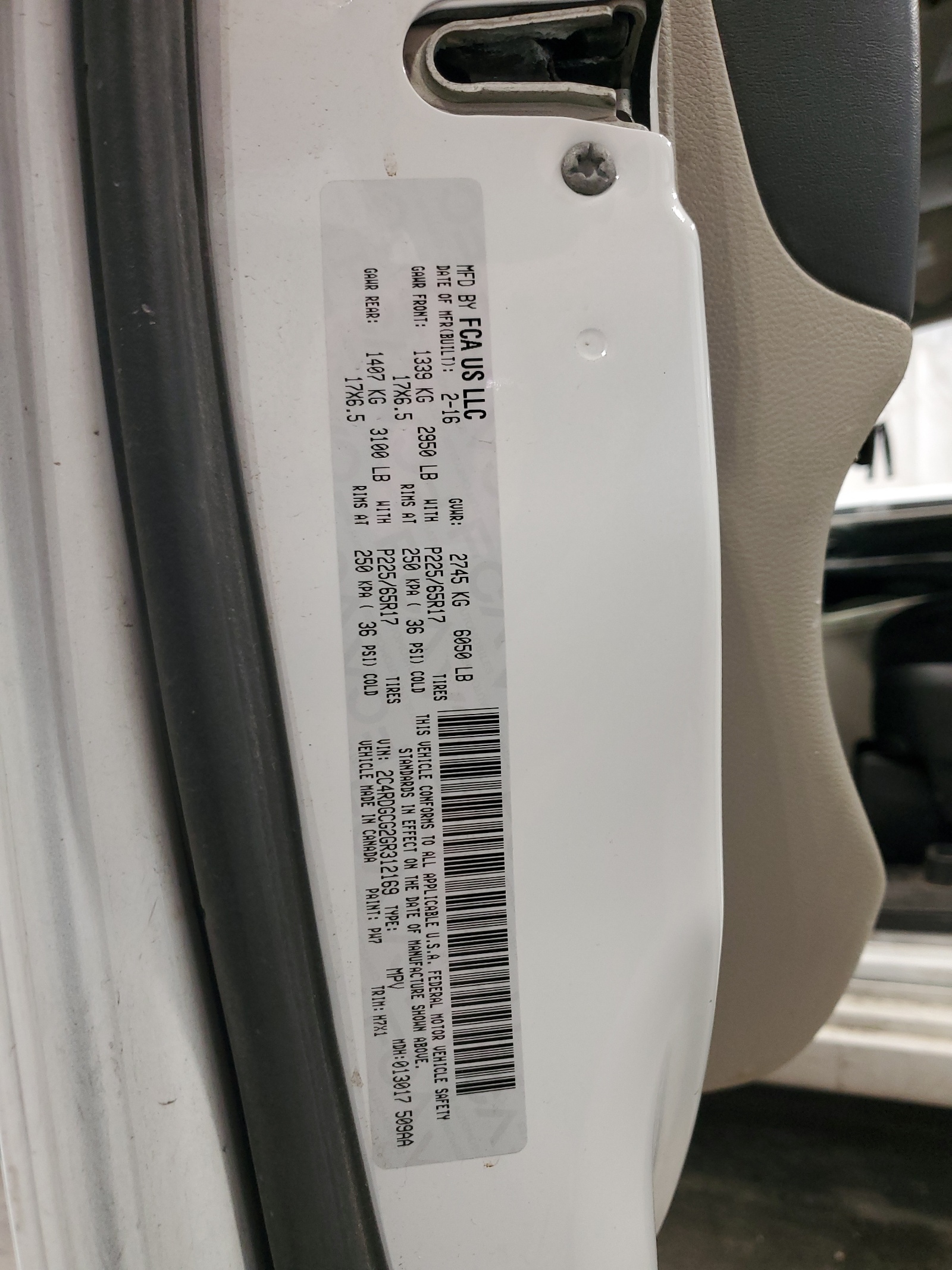 2C4RDGCG2GR312169 2016 Dodge Grand Caravan Sxt