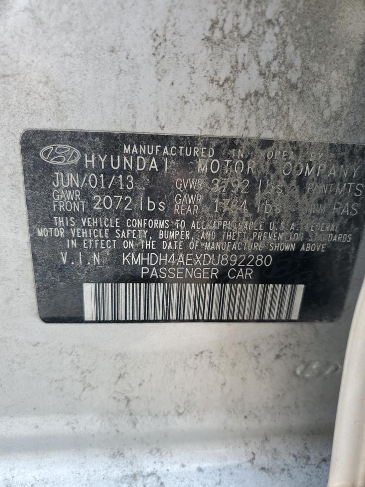2013 Hyundai Elantra Gls VIN: KMHDH4AEXDU892280 Lot: 62047544