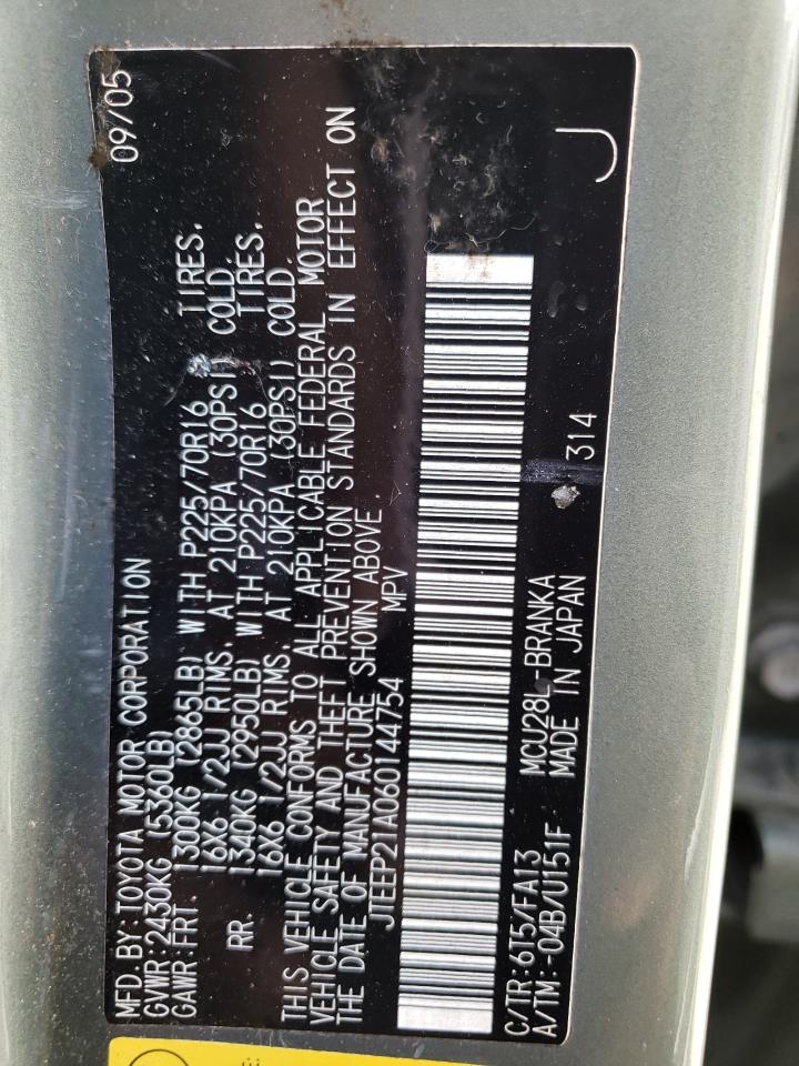2006 Toyota Highlander Limited VIN: JTEEP21A060144754 Lot: 62953314