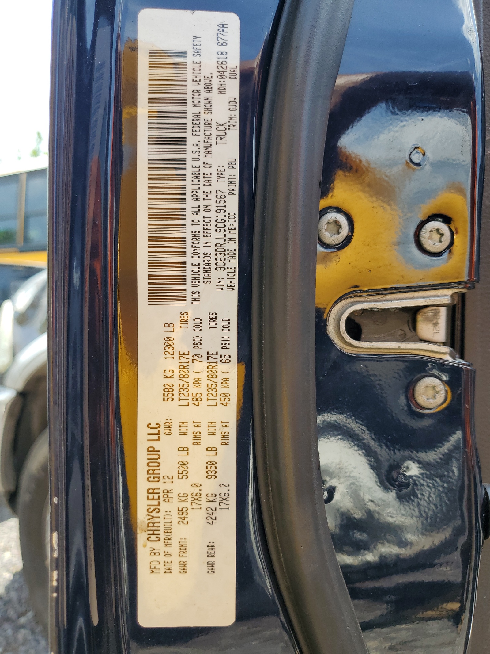 3C63DRJL9CG191567 2012 Dodge Ram 3500 Laramie