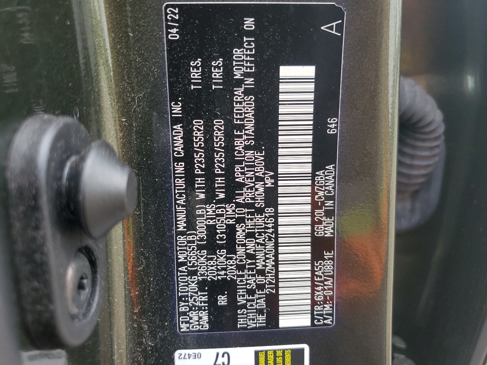 2T2HZMAA0NC244618 2022 Lexus Rx 350