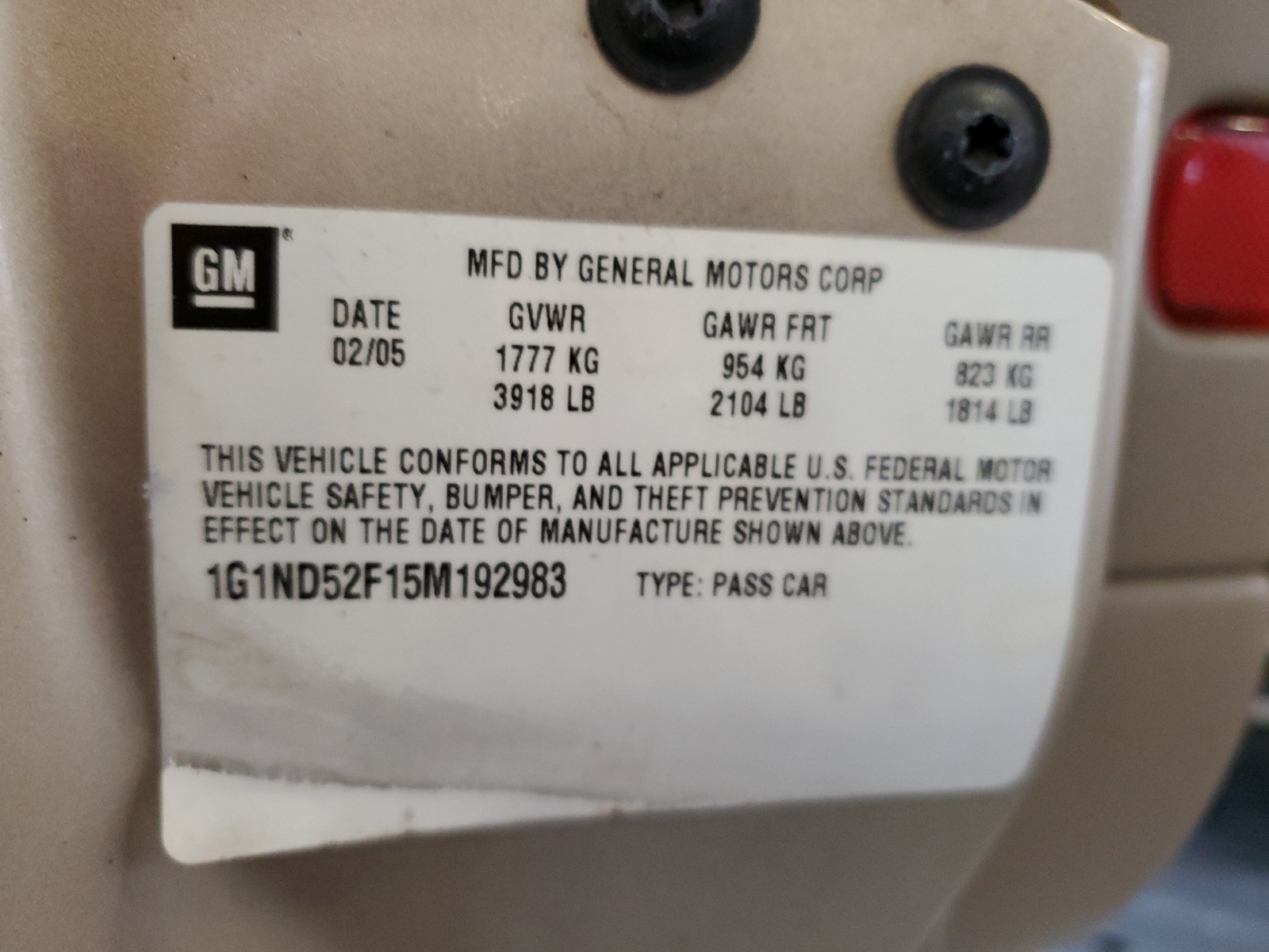 1G1ND52F15M192983 2005 Chevrolet Classic