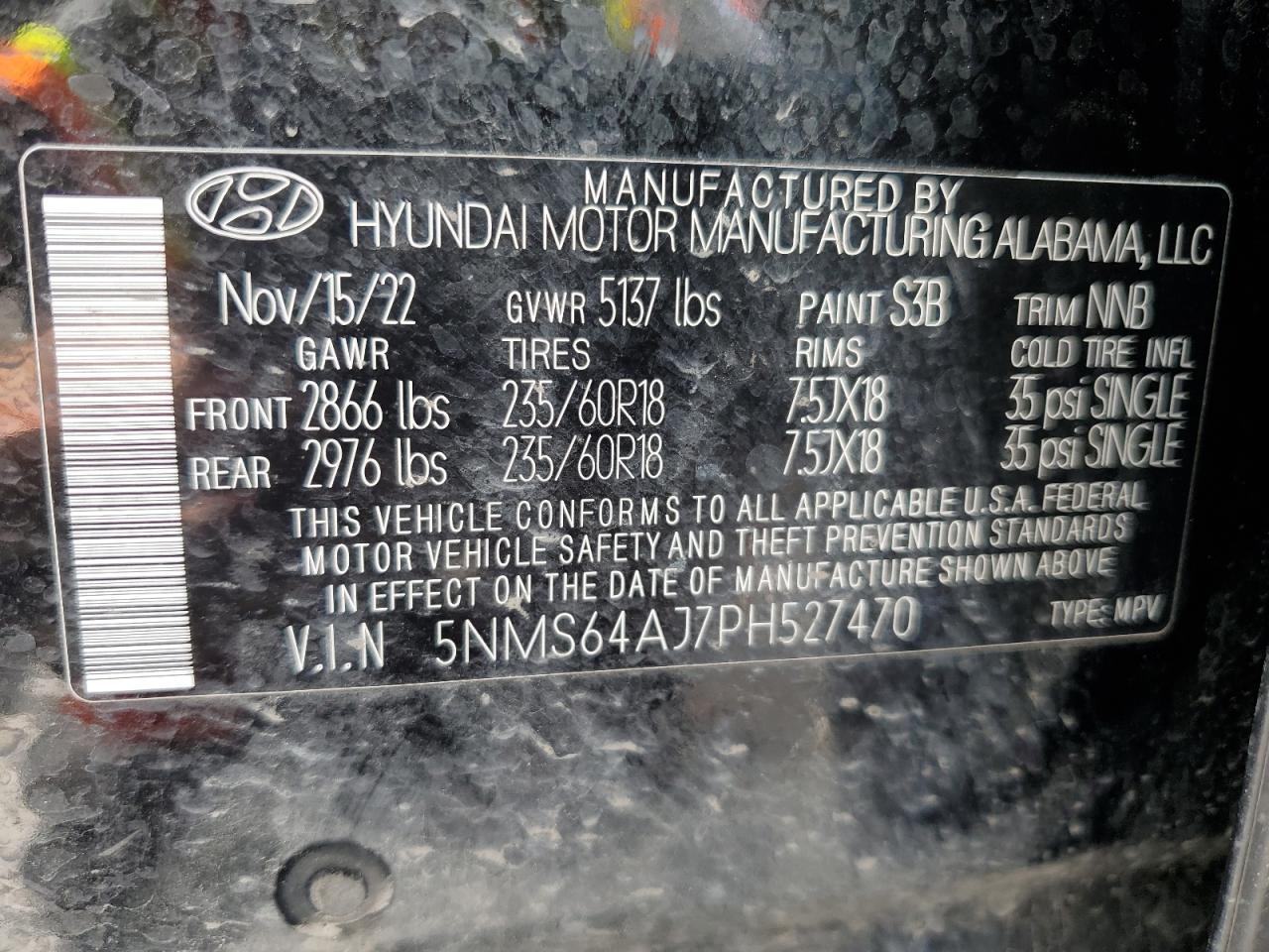 VIN 5NMS64AJ7PH527470 2023 HYUNDAI SANTA FE no.13