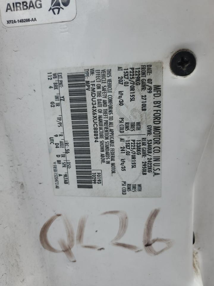 1999 Ford Explorer VIN: 1FMDU34X6XUC88894 Lot: 61591724