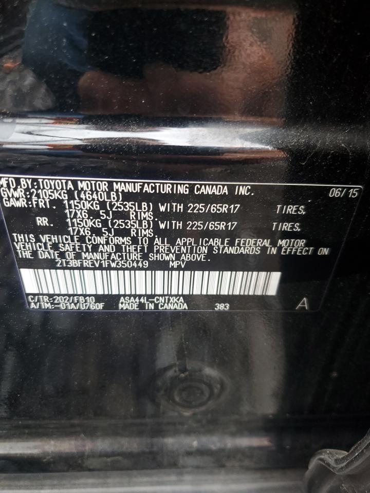 2015 Toyota Rav4 Le VIN: 2T3BFREV1FW350449 Lot: 64046514