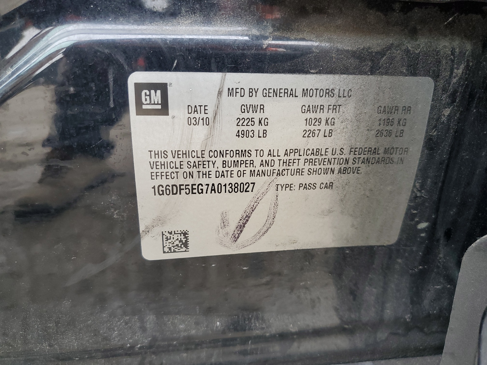 1G6DF5EG7A0138027 2010 Cadillac Cts Luxury Collection