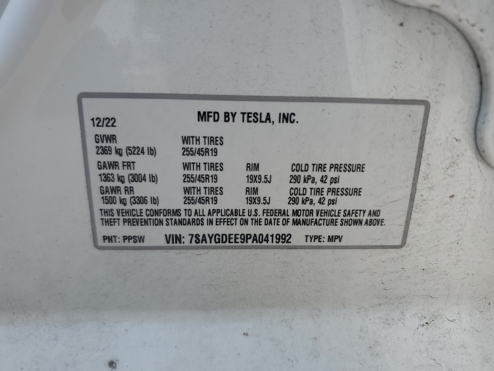 7SAYGDEE9PA041992 2023 Tesla Model Y